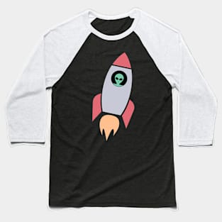 Alien Space Ship Rocket Baseball T-Shirt